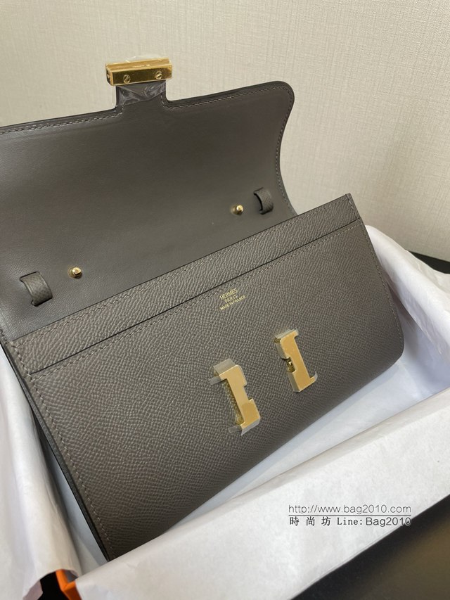 Hermes女士小挎包 愛馬仕Constance康康to go斜挎包 錫器灰金扣  tdh2305